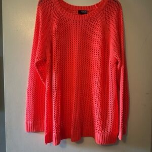 a.n.a Bright Coral Crew Neck Sweater